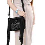 ADBG1572 Crossbody Genuine Western Suede Leather women bag