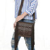 ADBG1572 Crossbody Genuine Western Suede Leather women bag