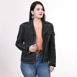 ADJKTLTR11 Genuine leather Women shirt jacket dress