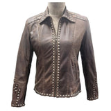 ADJKTLTR04 Genuine Vintage  leather Women shirt jacket dress