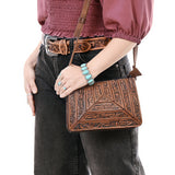 ADBG1609 Crossbody Hand Tooled Genuine Western Leather Women Bag