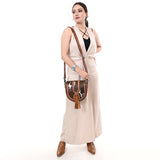 ADBG1610 Crossbody Hand Tooled Hair On Genuine Leather Women Bag