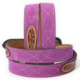 ADBLF332 Beautifully Hand Tooled Genuine American Suede Leather Belt Men and Women