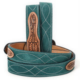 ADBLF333 Beautifully Hand Tooled Genuine American Suede Leather Belt Men and Women