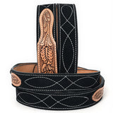 ADBLF335 Beautifully Hand Tooled Genuine American Suede Leather Belt Men and Women