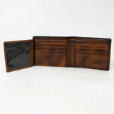 OHM120B Genuine Western Leather Bifold Wallet