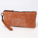 ADBG1652 Wristlet Suede Genuine Western Leather Women Bag