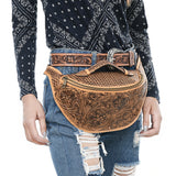 ADBGZ829 Fanny Pack Genuine Western Leather Women Bag