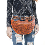 ADBGZ829 Fanny Pack Genuine Western Leather Women Bag