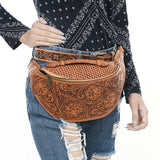 ADBGZ829 Fanny Pack Genuine Western Leather Women Bag