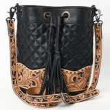 ADBG1670 Bucket Hand Tooled  Genuine Leather Women Bag