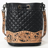 ADBG1670 Bucket Hand Tooled  Genuine Leather Women Bag