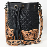 ADBG1670 Bucket Hand Tooled  Genuine Leather Women Bag