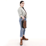 ADBG1675 Toiletry Hand Tooled Genuine Western Leather Women Bag