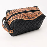 ADBG1675 Toiletry Hand Tooled Genuine Western Leather Women Bag