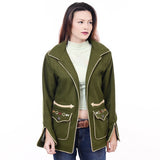 ADJKT069-XL Genuine Suede leather Women jacket dress ladies girl